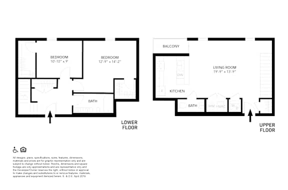 A black and white image of a floor plan for a two-story home.
