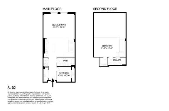 2 Bedroom 2 Bathroom Loft C Floor plan at The May, Cleveland, OH, 44114