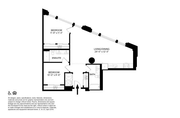 2 Bedroom 2 Bathroom S Floor plan at The May, Cleveland, OH, 44114