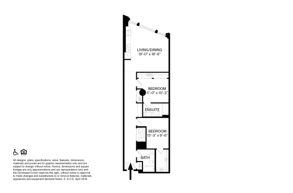 2 Bedroom 2 Bathroom T6 Floor plan at The May, Cleveland, OH, 44114
