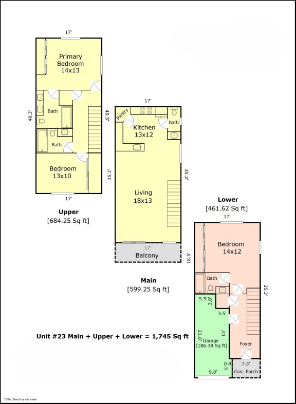 Floor Plan  a floor plan of a house with two bedrooms and a living room