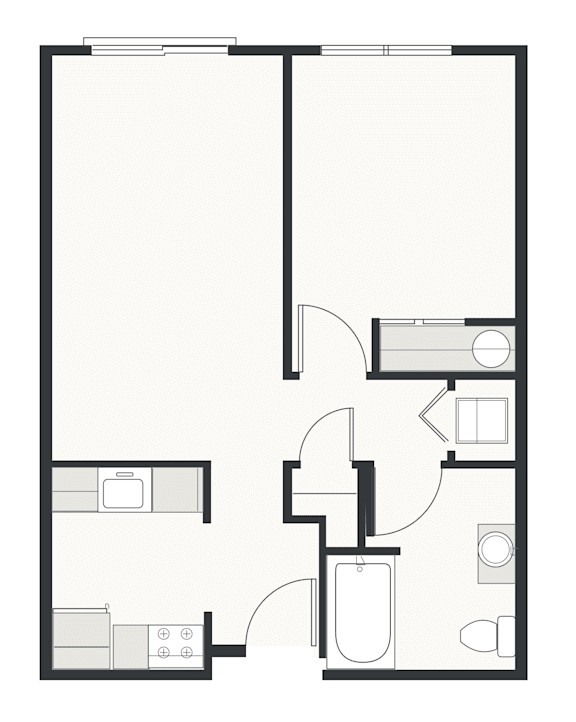 A black and white image of a floor plan for a house.
