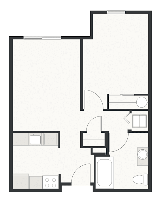 A black and white image of a floor plan for a house.