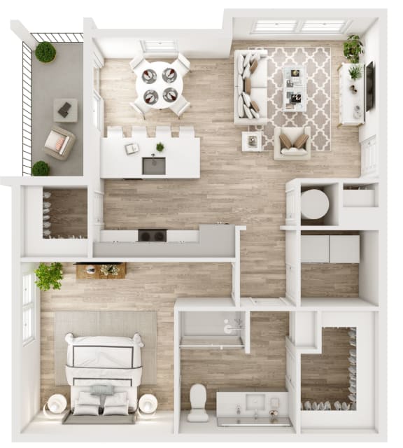 a 2 bedroom floor plan of a house with a bathroom and a living room
