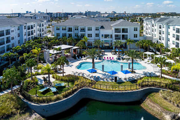 Drone Pool View at Altis Grand Lake Willis, Orlando Florida