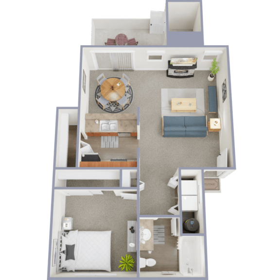 a floor plan of a one bedroom apartment