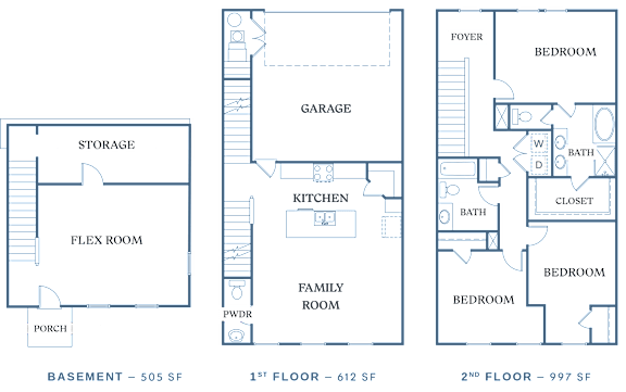 the floor plans for the family room and kitchen are shown in this image
