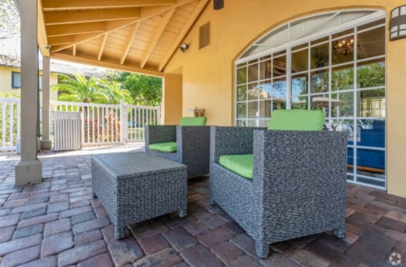 Shaded Outdoor Courtyard Area at Bay Club, Bradenton, 34207