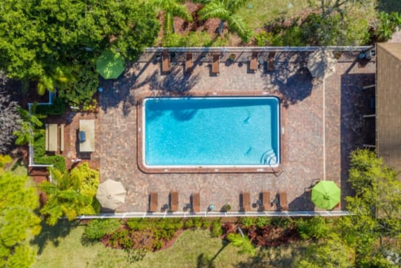 Aerial View Of The Pool at Bay Club, Bradenton, Florida