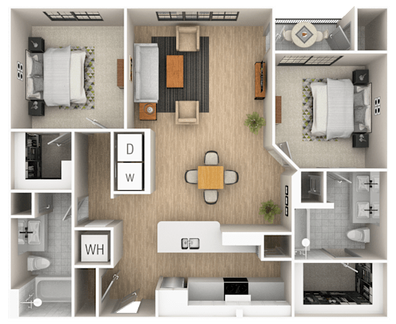 A floor plan of a house with labeled rooms.