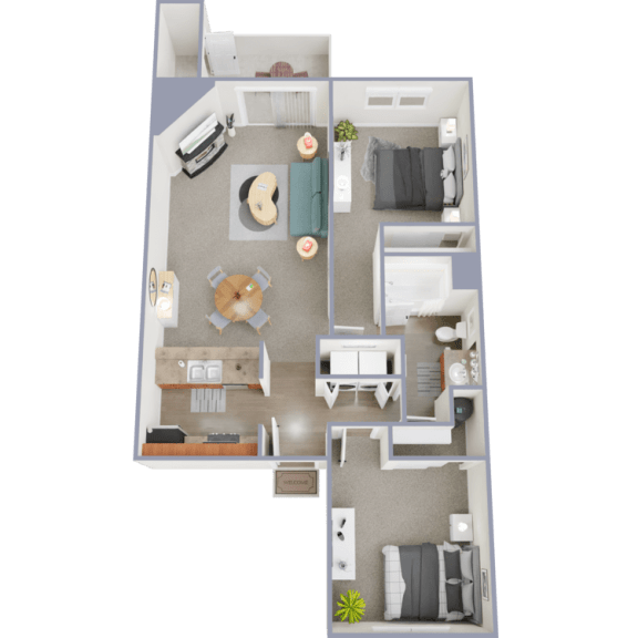 a floor plan of a 3 bedroom apartment