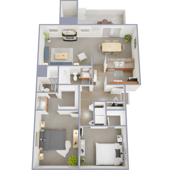 a floor plan of a 3 bedroom apartment