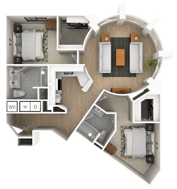 A floor plan of a house with labeled rooms.