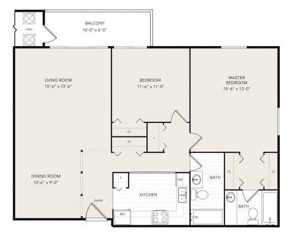 2 bed 2 bath A at Willow Creek Apartment , Kalamazoo, MI