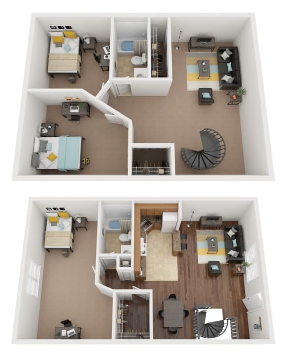a floor plan of a two bedroom apartment