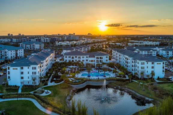 Drone View at Altis Grand Lake Willis, Orlando
