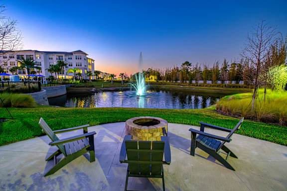 Outdoor Firepit Lounge at Altis Grand Lake Willis, Orlando, FL