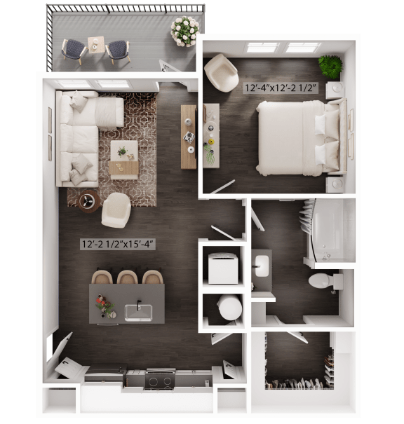 a1 floor plan  1 bedroom  1190 square feet  the