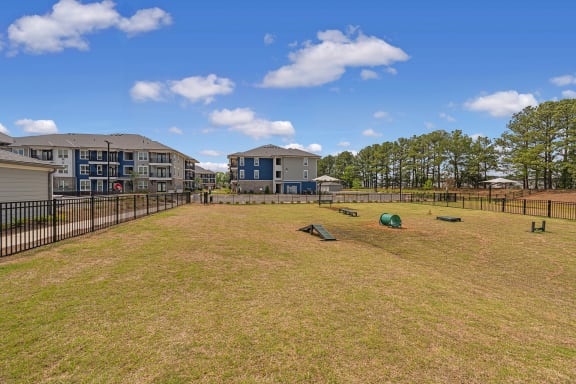 the preserve at ballantyne commons dog park with apartments in the background