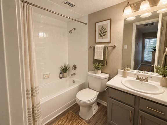 A bathroom with a white toilet, a white sink, and a white bathtub.