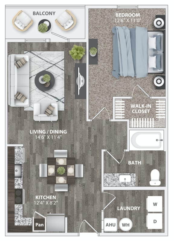 a floor plan of a living room with a bedroom and a dining room