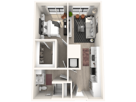 A15 floor plan of a one bedroom apartment at Altis Grand Suncoast, Land O' Lakes, 34638
