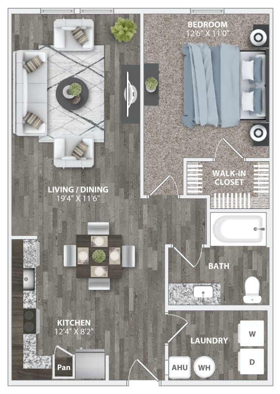 a 1 bedroom floor plan  apartments