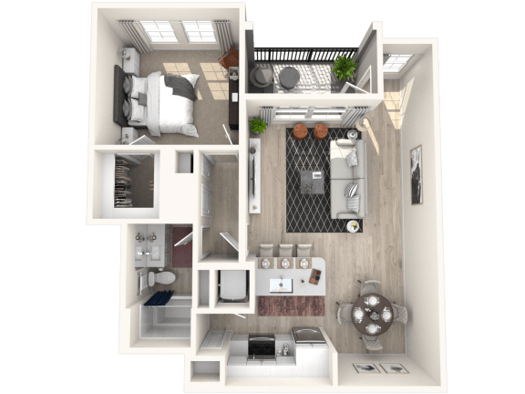 A2(5) floor plan of a 1 bedroom a partment at Altis Grand Suncoast, Land O' Lakes, FL
