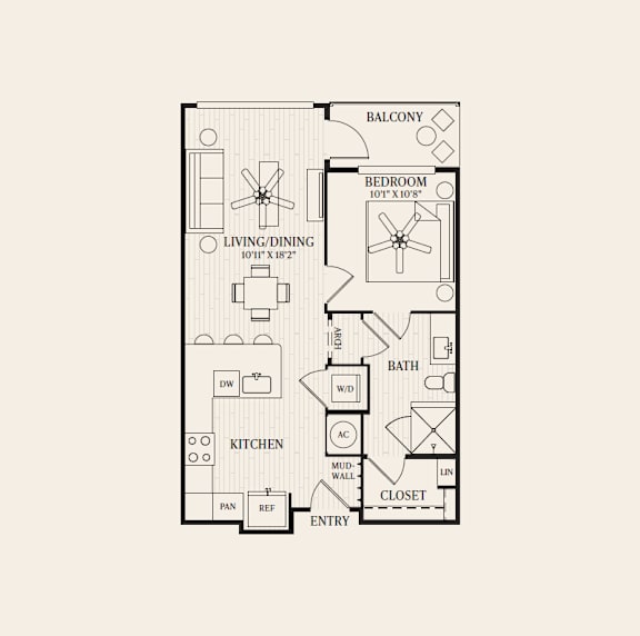 A black and white drawing of a house floor plan.