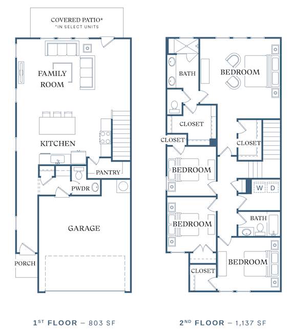 a floor plan of a house with two floors and a garage