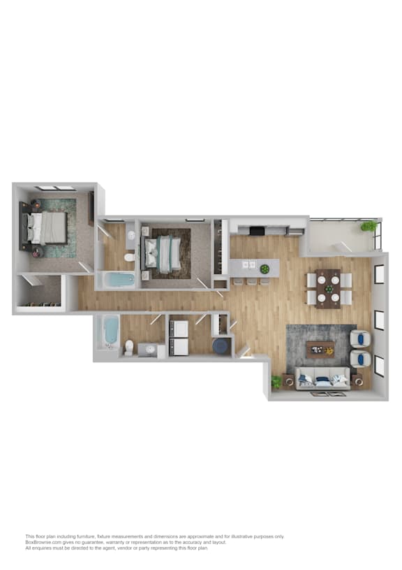 A floor plan of a residential apartment layout.