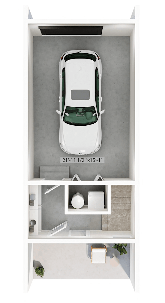 A car is parked in a parking space.