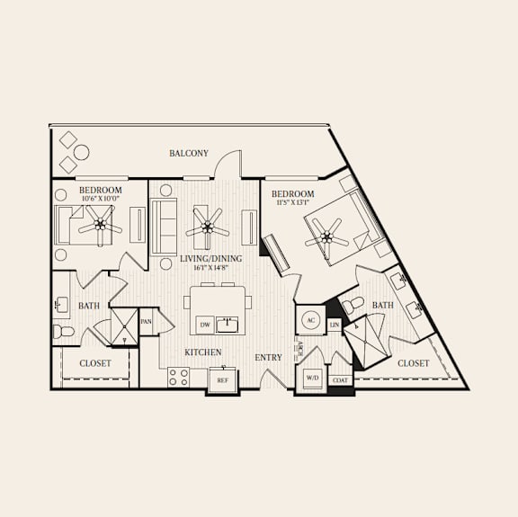 A black and white image of a house floor plan.
