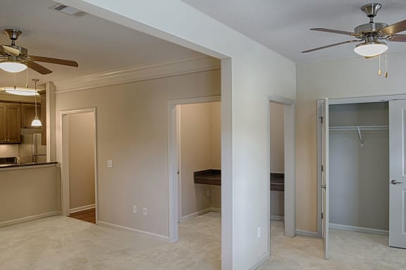 built in desk and office
