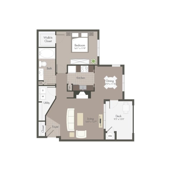 a floor plan of apartments with brown and white floor tiles