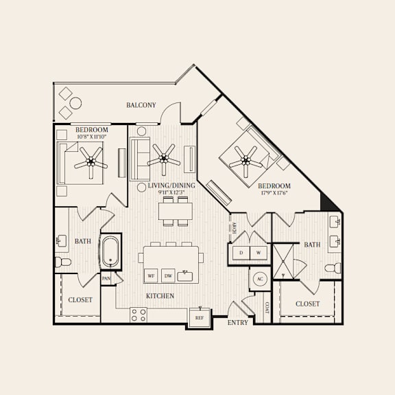A black and white image of a house floor plan.
