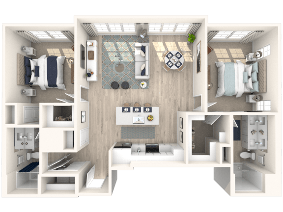 Floor Plan  C8 floor plan of a 3 bedroom apartment at Altis Grand Suncoast, Land O&#x27; Lakes Florida