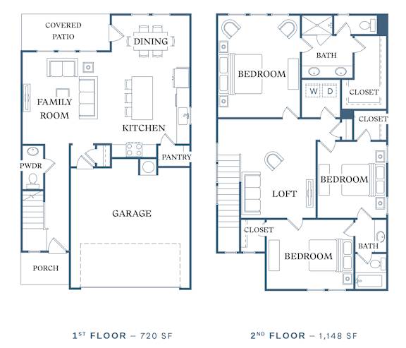 the plan of the first and second floor of the house