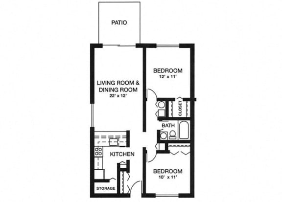 2 Bedroom 1 Bath