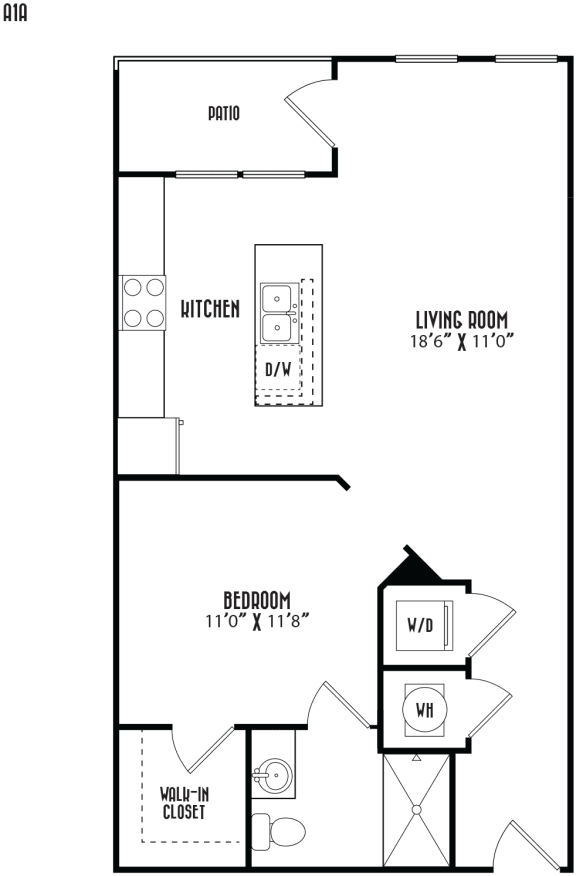 a floor plan of a small house with a bedroom and a living room