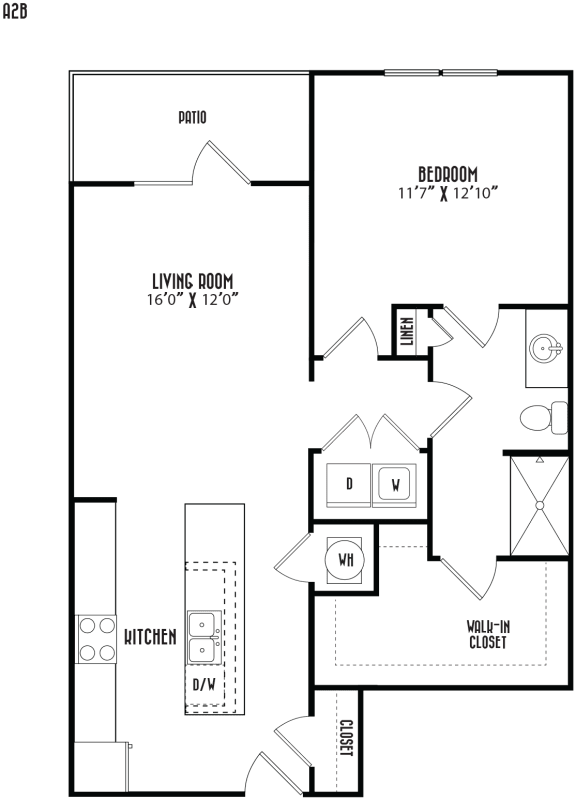 a floor plan of a small house with a bedroom and a living room