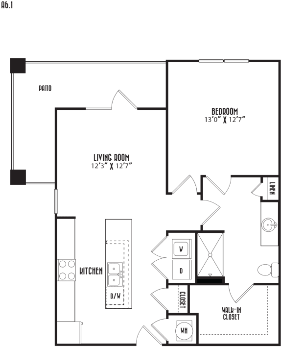 a floor plan of a house with a bedroom and a living room
