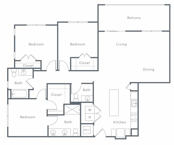 A black and white image of a house floor plan.