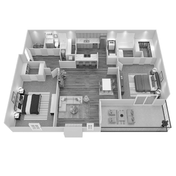 A black and white floor plan of a house with multiple rooms.