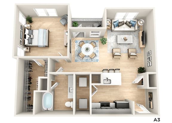 a floor plan of a house with a bedroom and a living room