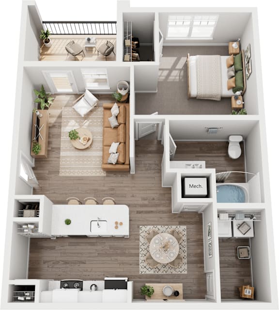 a 3d renderKeene apartment layout with one bedroom, living room, and balcony in West Knoxville, TN
inKeene apartment layout with one bedroom, living room, and balcony in West Knoxville, TN
Keene apartment layout with one bedroom, living room, and balcony in West Knoxville, TN
g of the 1 bedroom floor plan with a bathroom and living room
