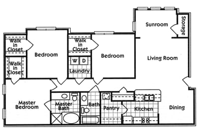 three bedroom two bath floor plan