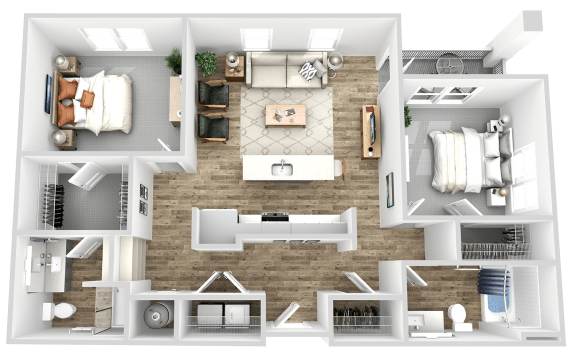 a floor plan of a house with a bedroom and a living room