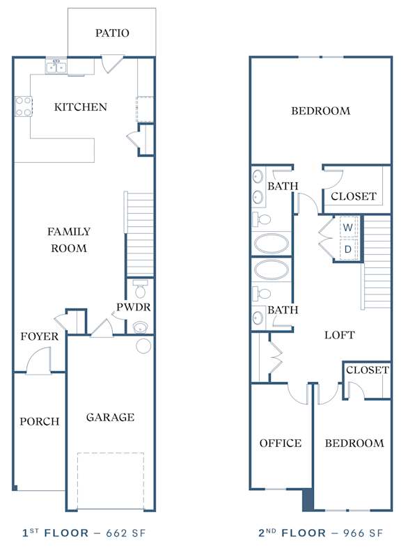 a floor plan of a two story house with a garage a kitchen and a living room