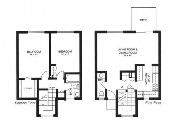 2 Bedroom 1.5 Bath Town Home